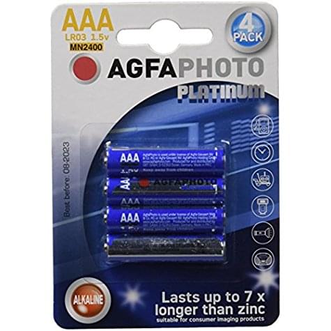 Lots de 4 piles AgfaPhoto Platinum AAA (LR03 1.5v) 