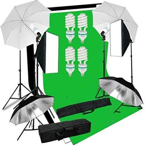 Kit studio photo MVpower (2x Softbox + Boite à Lumiere + 4x Parapluies Blanc Noir...) 