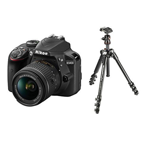 Pack Nikon D3400 + Objectif DX 18-55mm + Trépied Manfrotto 290B Befree - kit