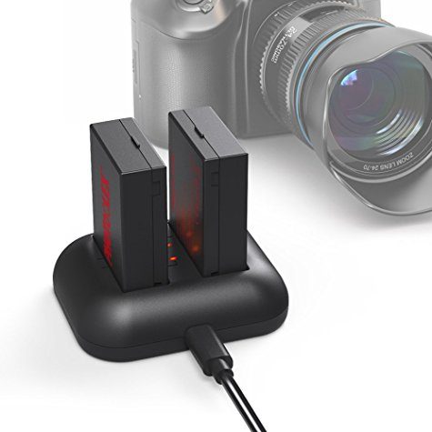 Pack chargeur (double et USB) + 2 batteries (1200mAh / compatible reflex Canon LPE8) 
