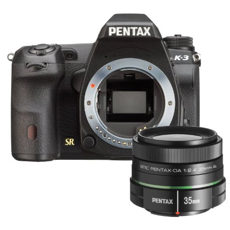 Reflex Pentax K-3 avec Objectif grand angle 35mm f/2.4 - face avant 