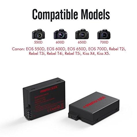 Pack chargeur (double et USB) + 2 batteries (1200mAh / compatible reflex Canon LPE8) - compatible Canon LPE8 