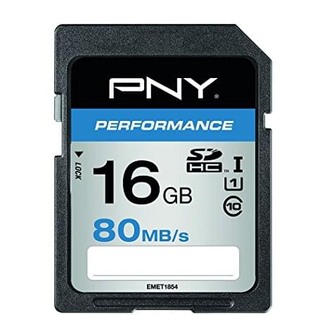 Carte mémoire PNY Performance 16 Go (SDHC - Classe 10 - 80 MB/s)