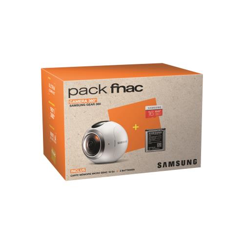 Pack Caméra Samsung Gear 360 + Carte SDHC 16 Go + 2ème Batterie - trepied