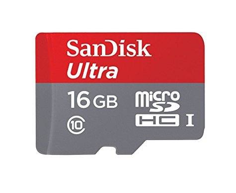Carte Mémoire MicroSD Sandisk Ultra 16 Go + adaptateur SD 