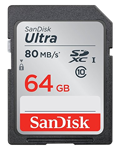 Carte Mémoire SDXC SanDisk Ultra 64 Go (80 Mo/s - Classe 10)